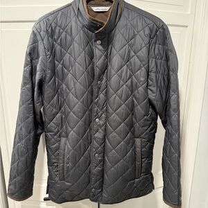 Peter Millar Men’s Suffolk Quilted Coat in Black.